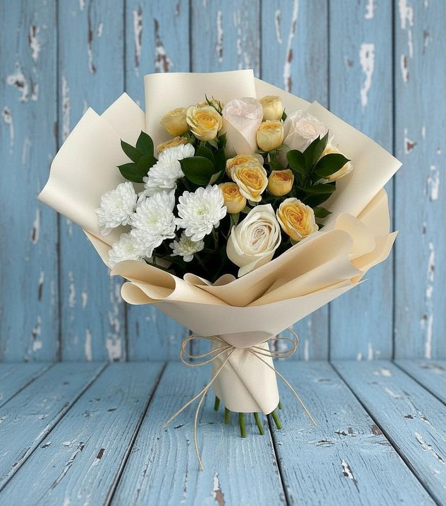 Букет цветов из: Розы и Хризантемы в Лимане Ставропольского края