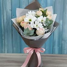 Букет цветов из:  Хризантемы и Розы в Лимане Ставропольского края