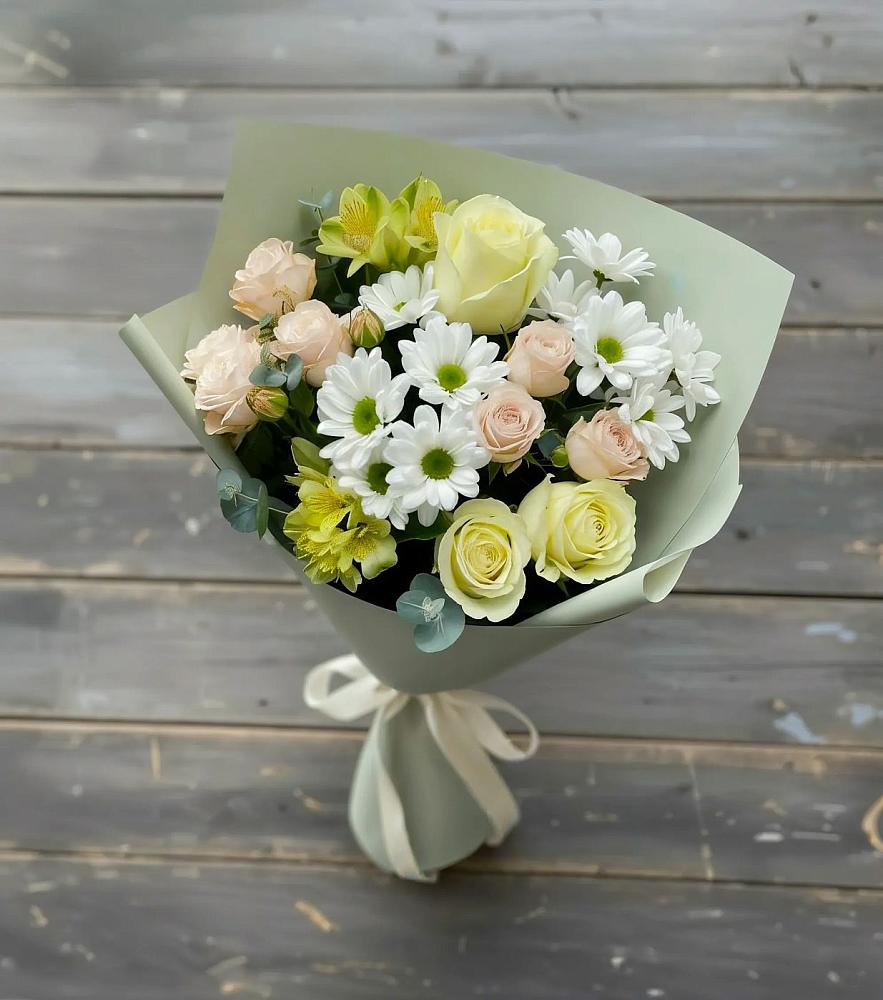 Букет цветов из: Альстромерии, Розы и Хризантемы в Лимане Ставропольского края