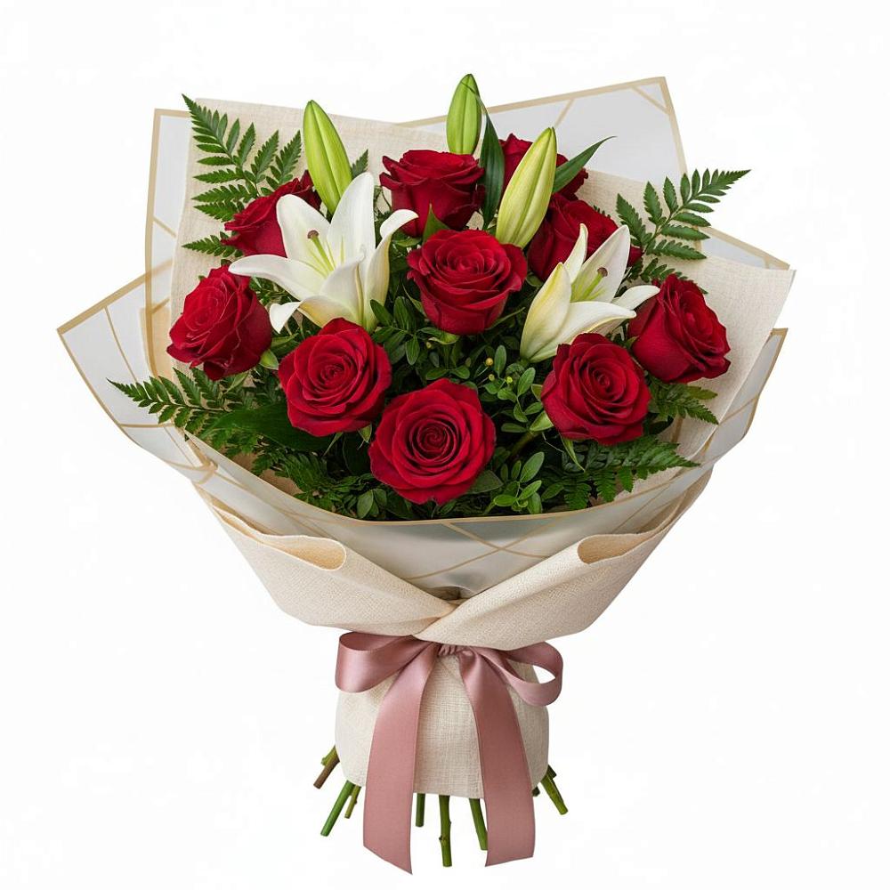 Букет цветов из: Лилии и Розы в Лимане Ставропольского края