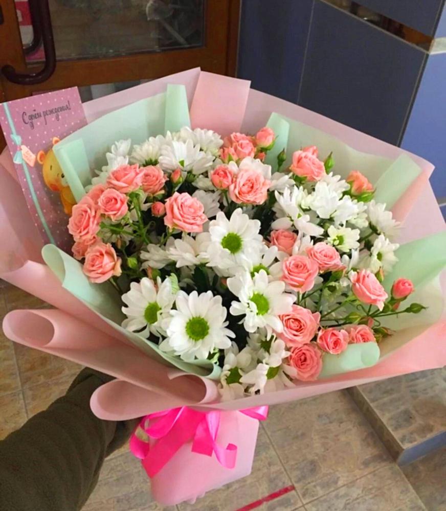 Букет цветов из: Розы и Хризантемы в Лимане Ставропольского края