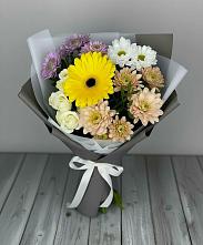 Букет цветов из:  Розы, Герберы и Хризантемы в Лимане Ставропольского края