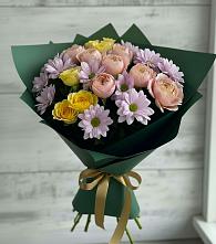 Букет цветов из:  Хризантемы и Розы в Лимане Ставропольского края