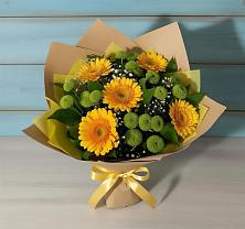 Букет цветов из:  Герберы и Хризантемы в Лимане Ставропольского края