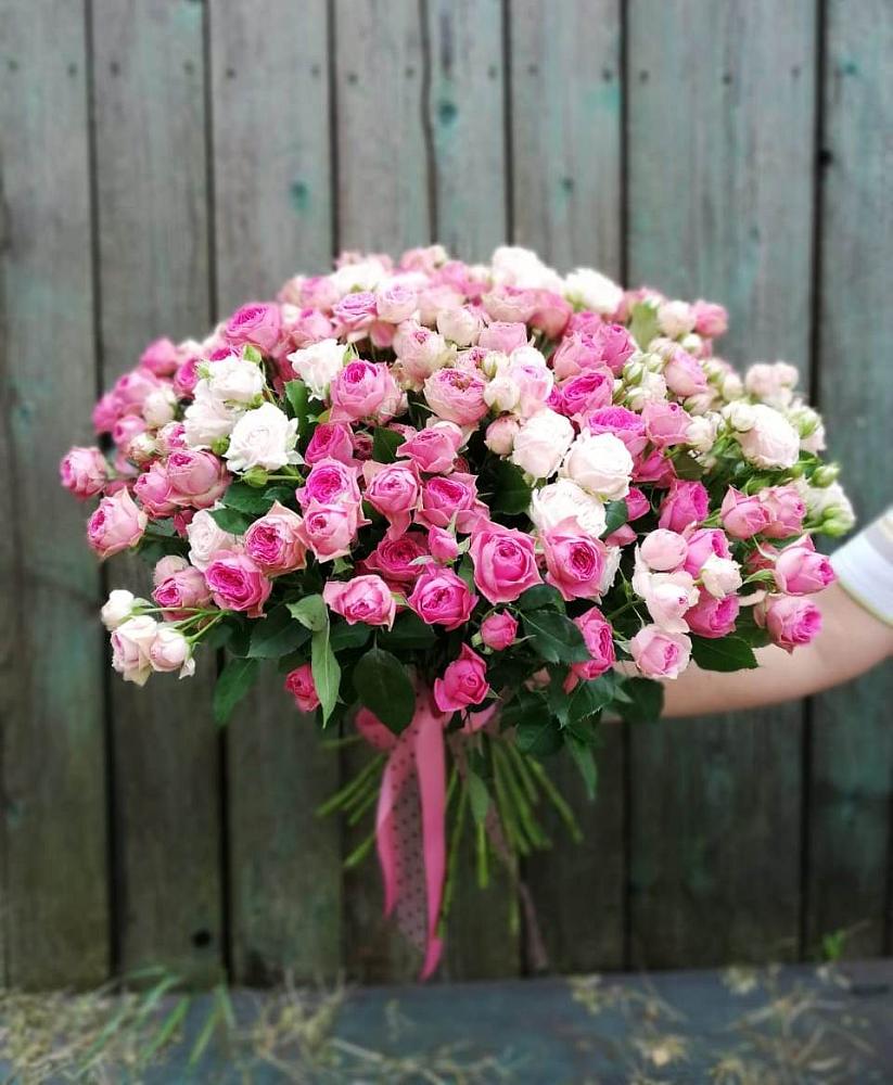 Букет Розовые кустовые розы Натали и Лав Лидия в Лимане Ставропольского края