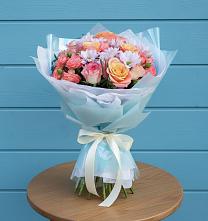 Букет цветов из:  Хризантемы и Розы в Лимане Ставропольского края