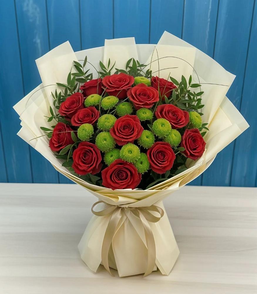 Букет цветов из: Розы и Хризантемы в Лимане Ставропольского края